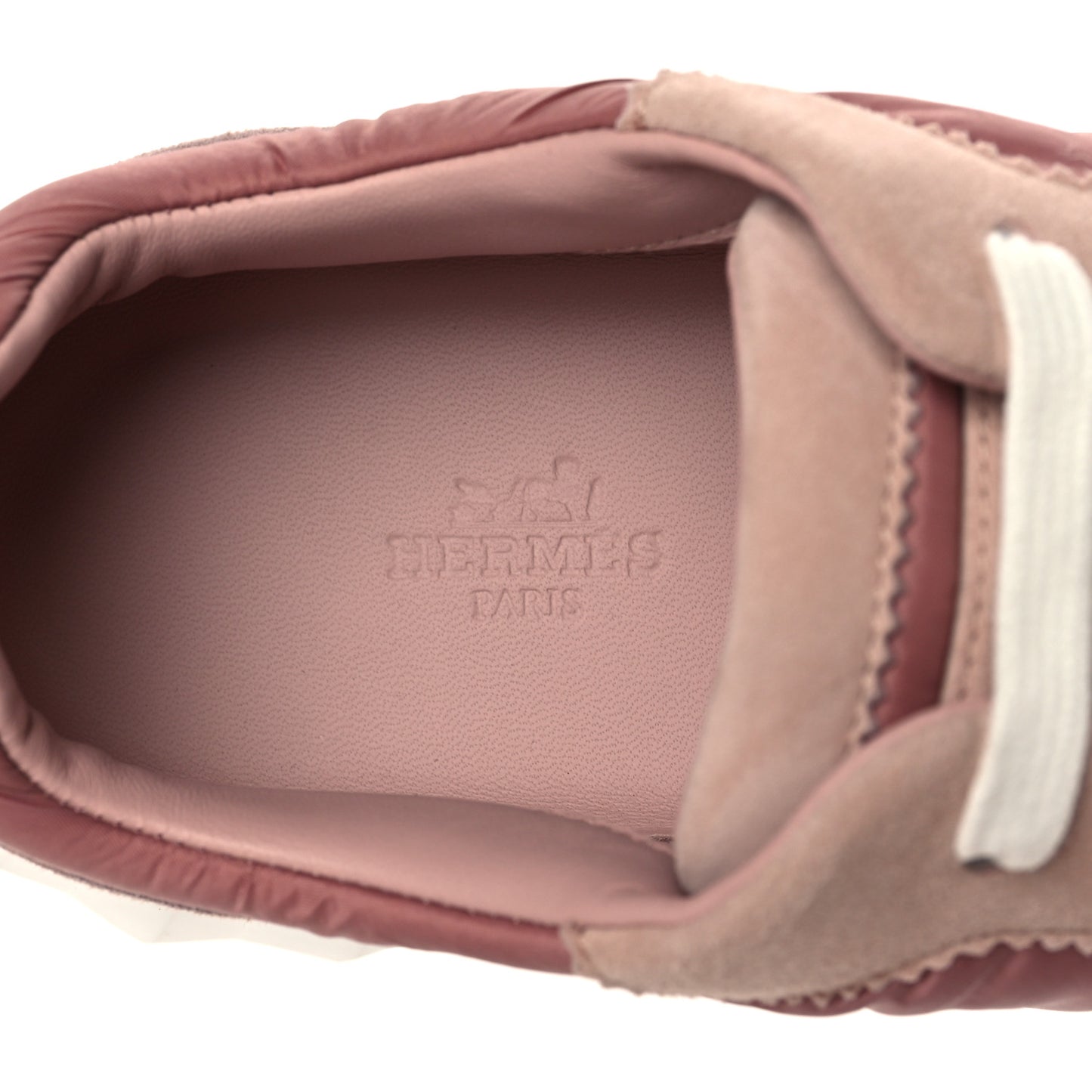 Parachute Fabric Suede Goatskin Bouncing Sneakers 41 Rose Rose Opaline