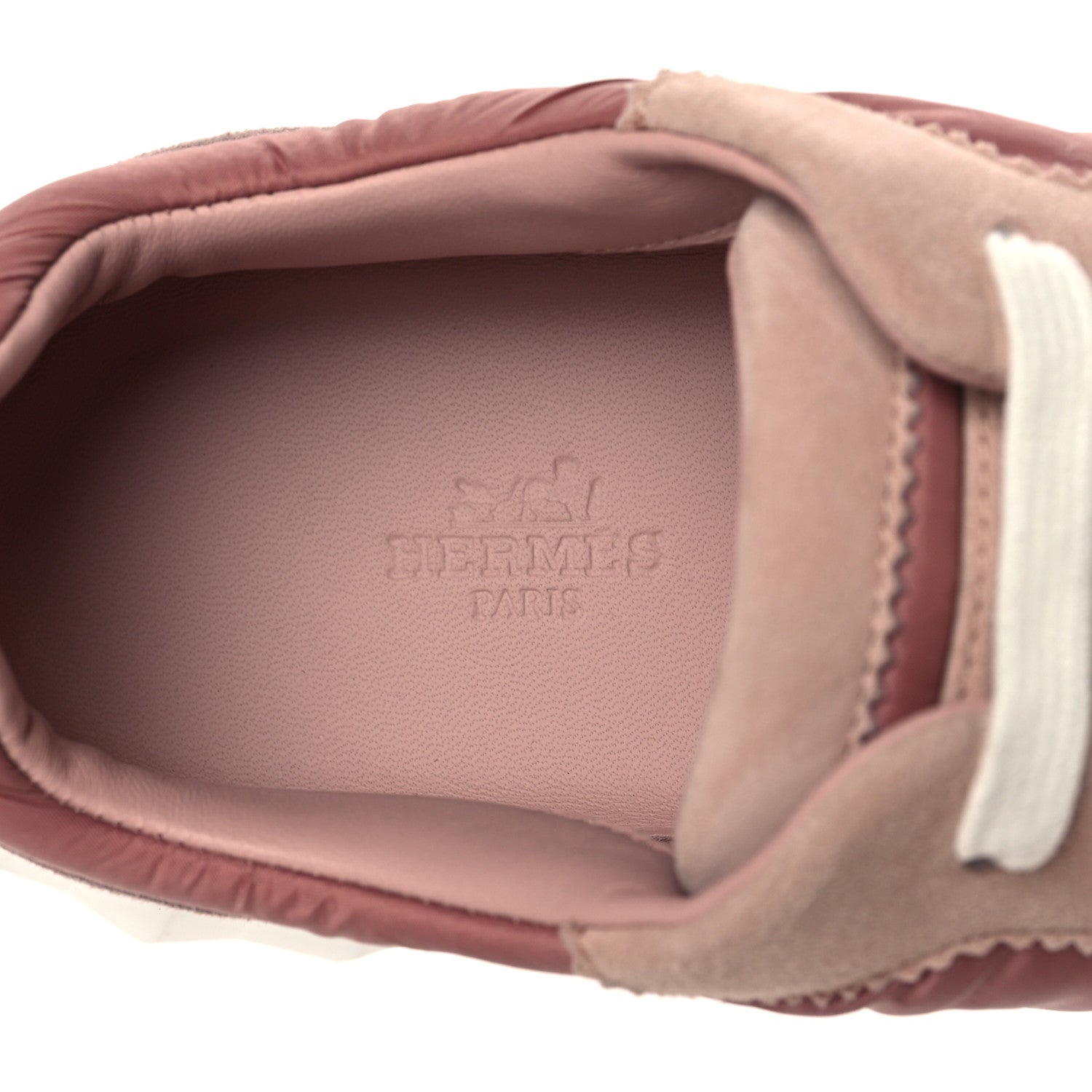 Hermes Parachute Fabric Suede Goatskin Bouncing Sneakers 41 Rose Rose Opaline 7 of 9