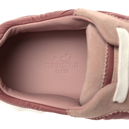 Hermes Parachute Fabric Suede Goatskin Bouncing Sneakers 41 Rose Rose Opaline 7 of 9