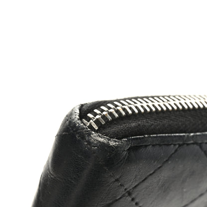 Chanel Lambskin Quilted Large Gusset Zip Around Wallet Black 9 of 9