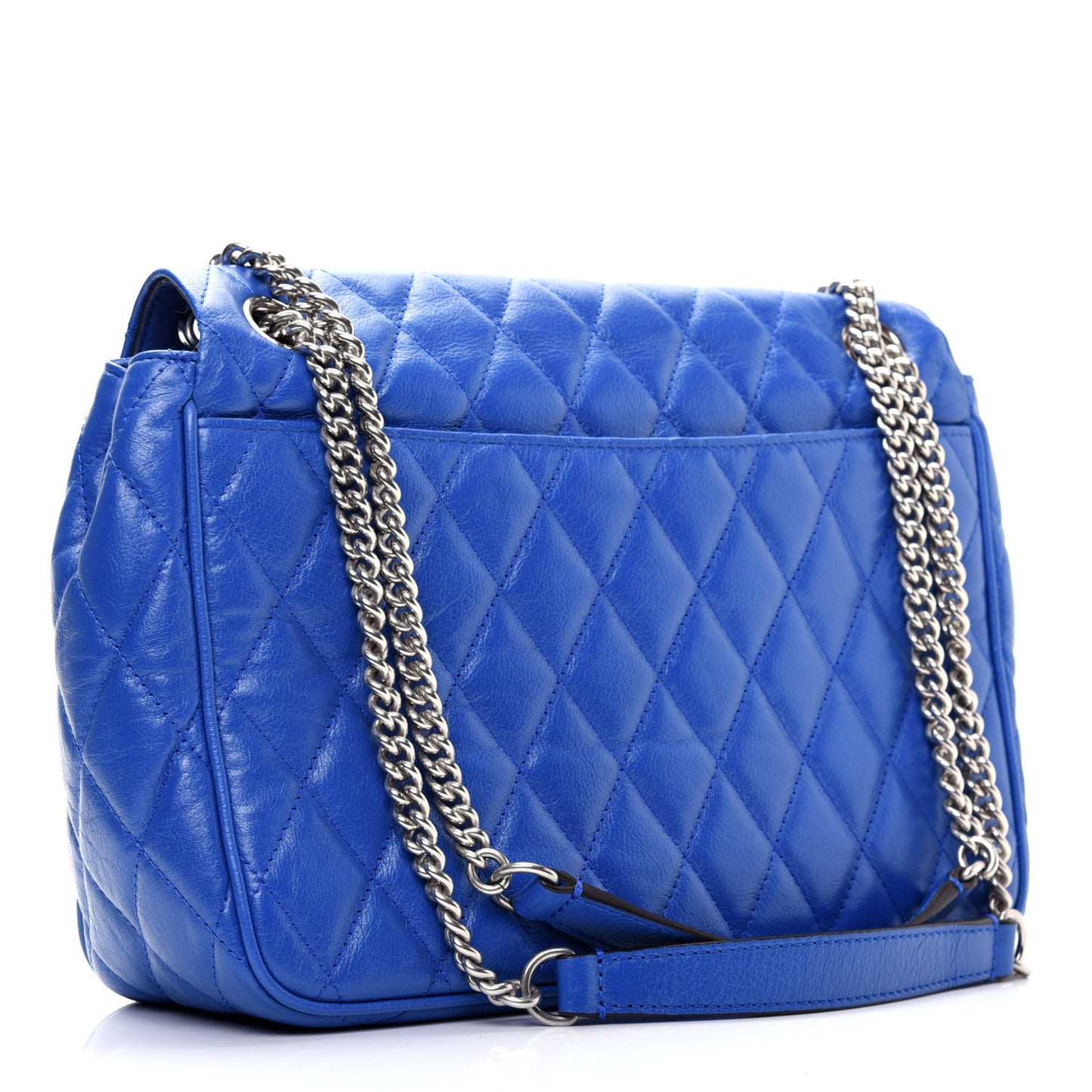Shiny Buffalo Quilted Darley Shoulder Bag Porcelain Blue