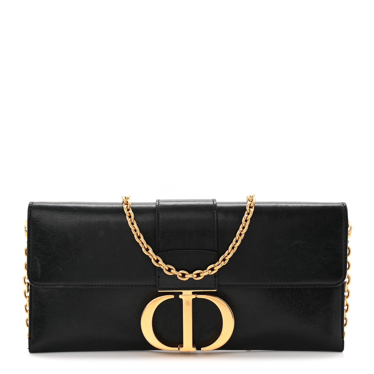 Christian Dior Calfskin 30 Montaigne Chain Pouch Black 1 of 10