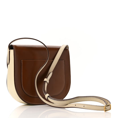 Celine Glazed Calfskin Small Bi-Color Trotteur Chestnut 3 of 10