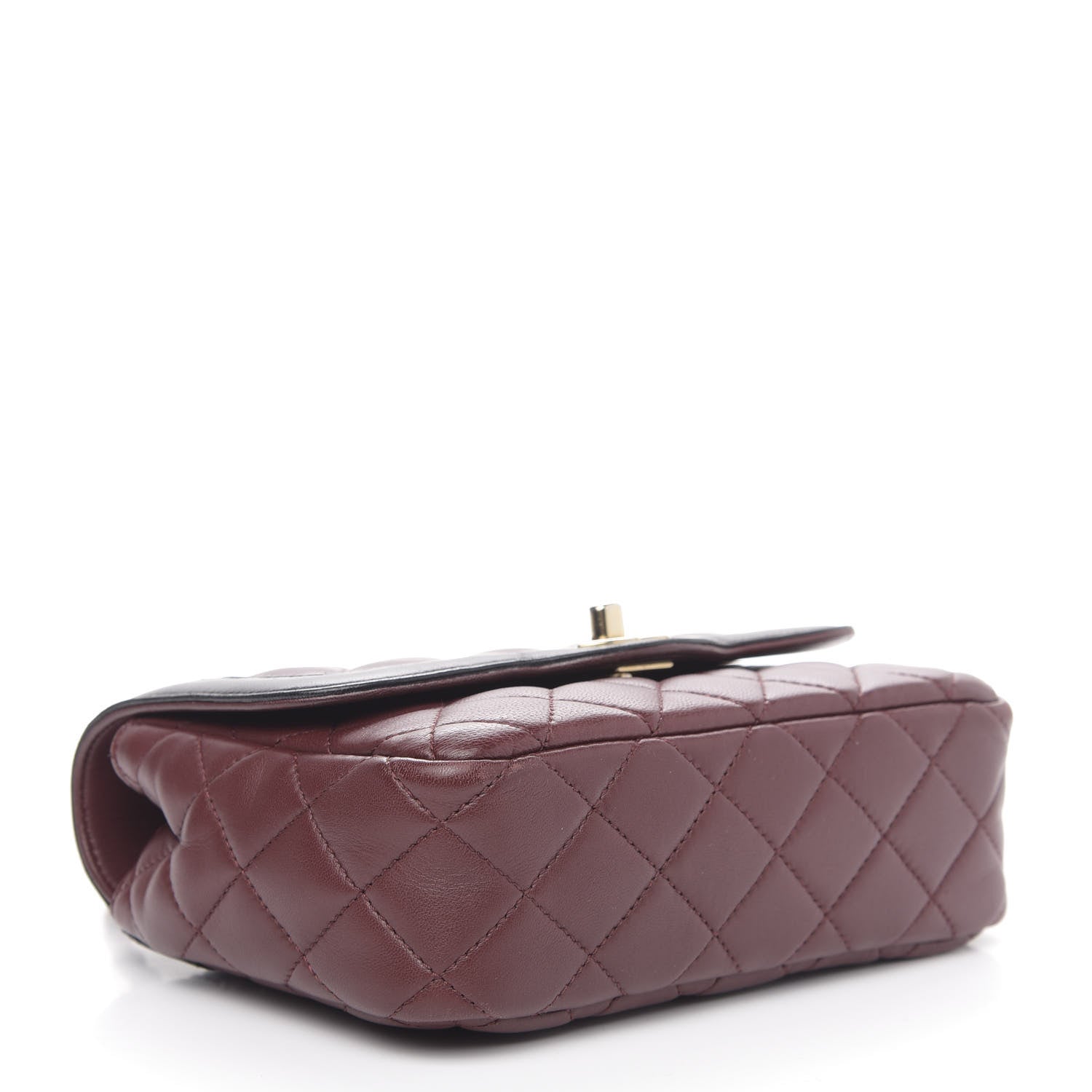 Chanel Lambskin Quilted Mini Two Tone Day Flap Burgundy 4 of 15