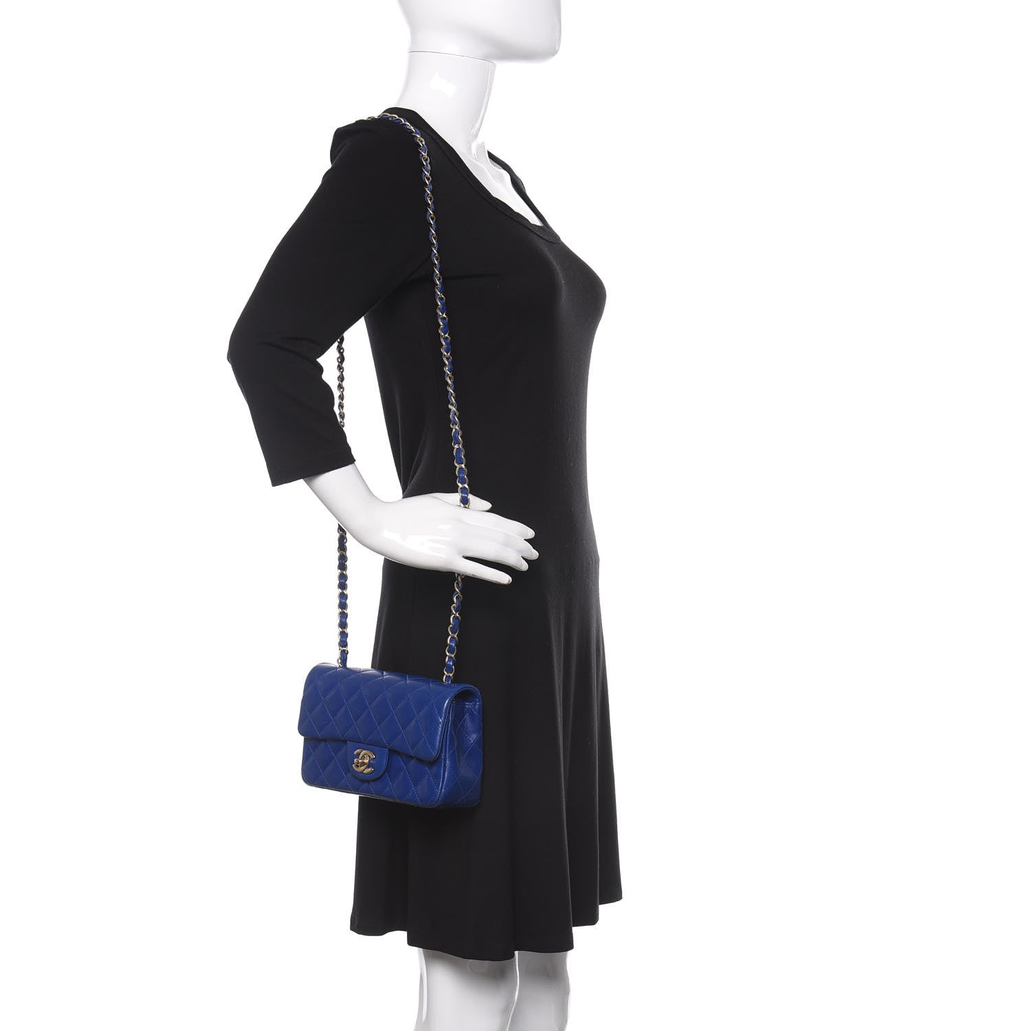 Chanel Lambskin Quilted Mini Rectangular Flap Royal Blue 2 of 11