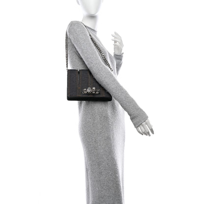 Alexander McQueen ALEXANDER MCQUEEN Denim Calfskin Small Slash Bag Blue Black 2 of 15