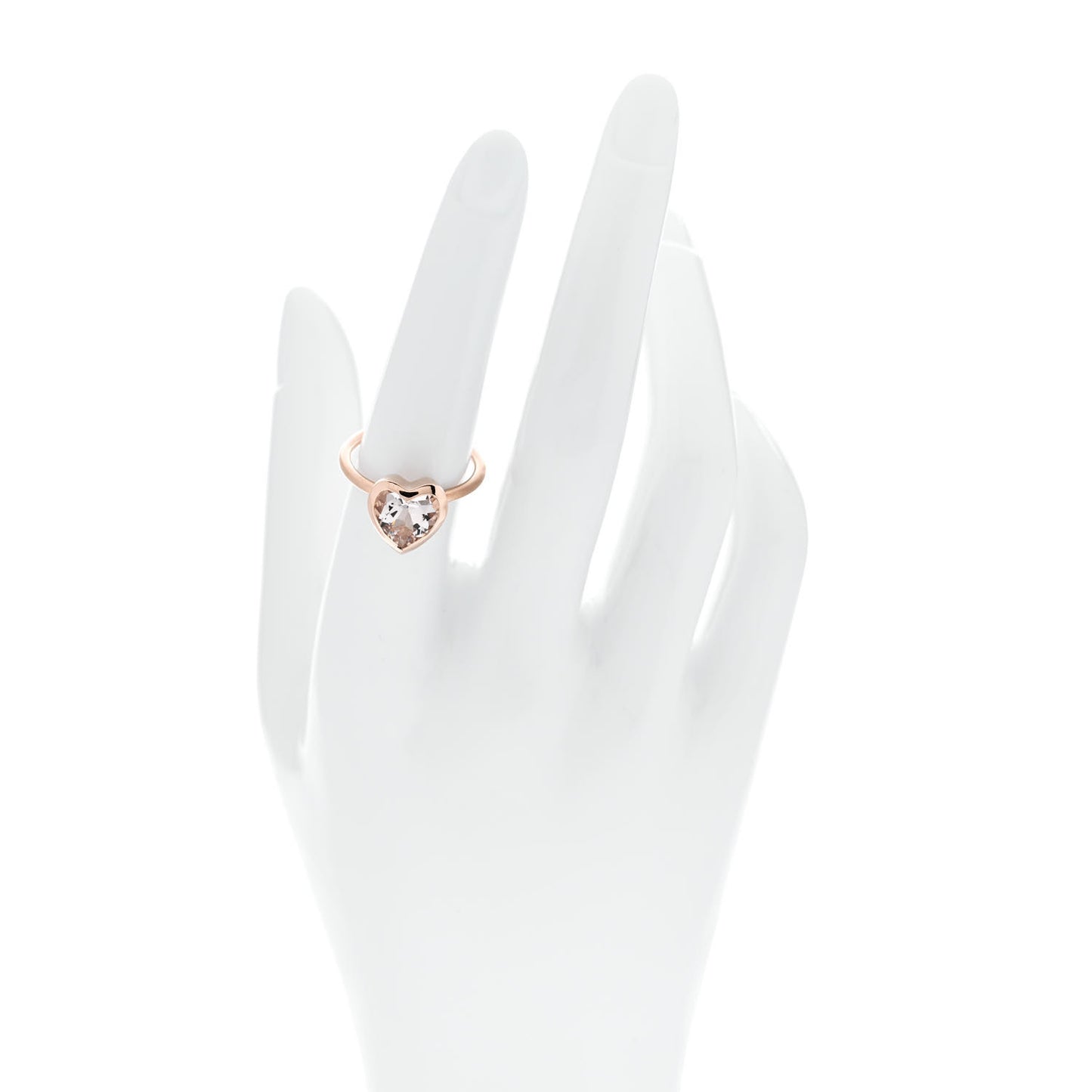 18K Pink Gold Morganite Heart Ring 54 7