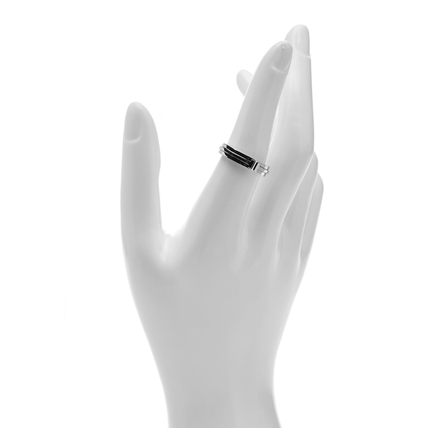 18K White Gold T Two Narrow Ring 55 7.25