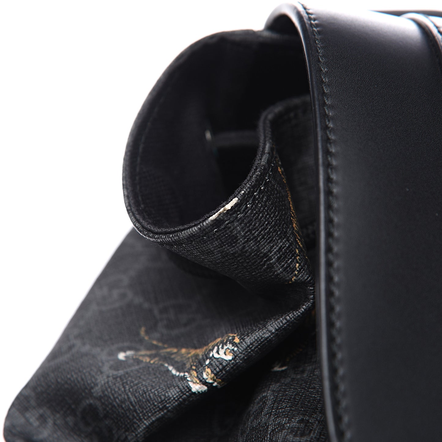GG Supreme Monogram Tigers Double Buckle Backpack Black Multicolor