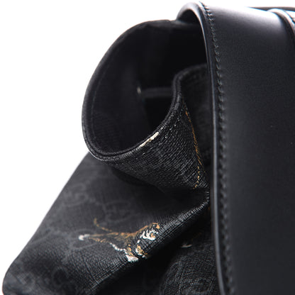 Gucci GG Supreme Monogram Tigers Double Buckle Backpack Black Multicolor 10 of 10