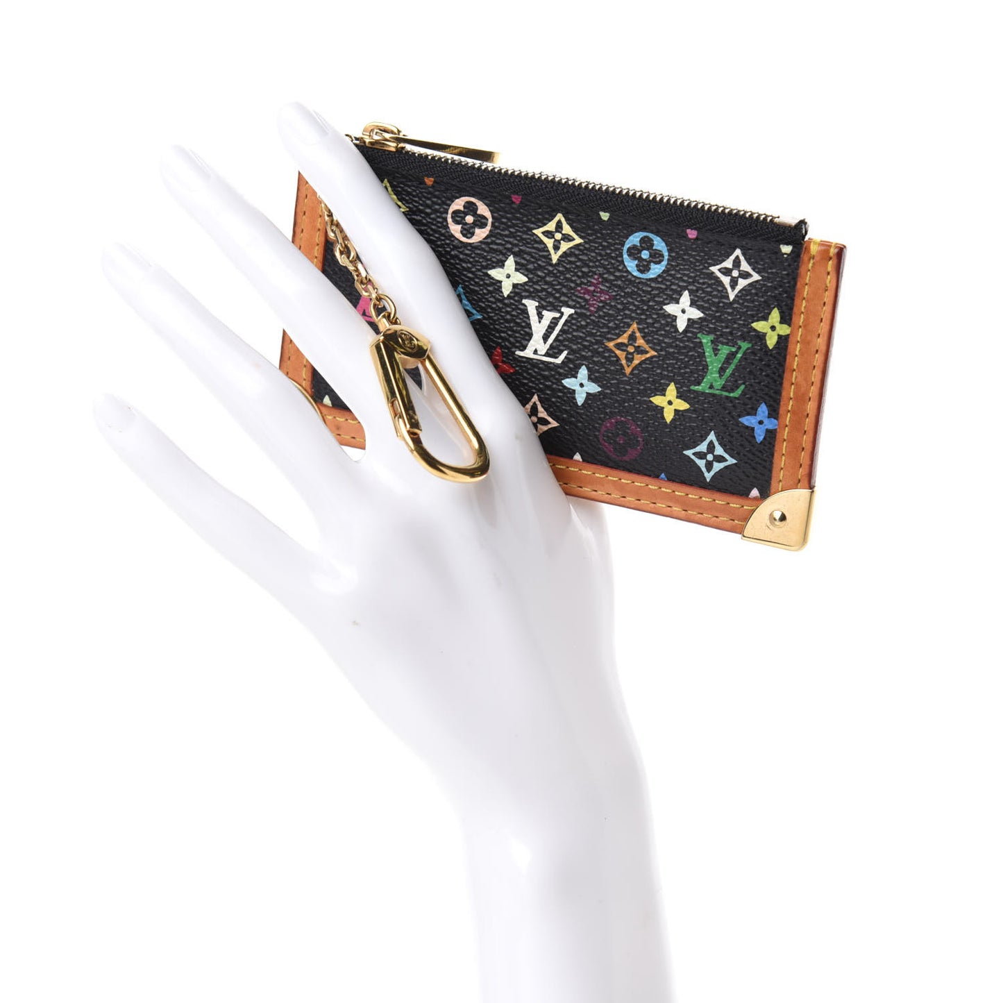 Monogram Multicolor Key Pouch Black