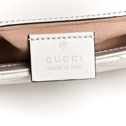 Gucci Calfskin Matelasse Super Mini GG Marmont Shoulder Bag White 10 of 23