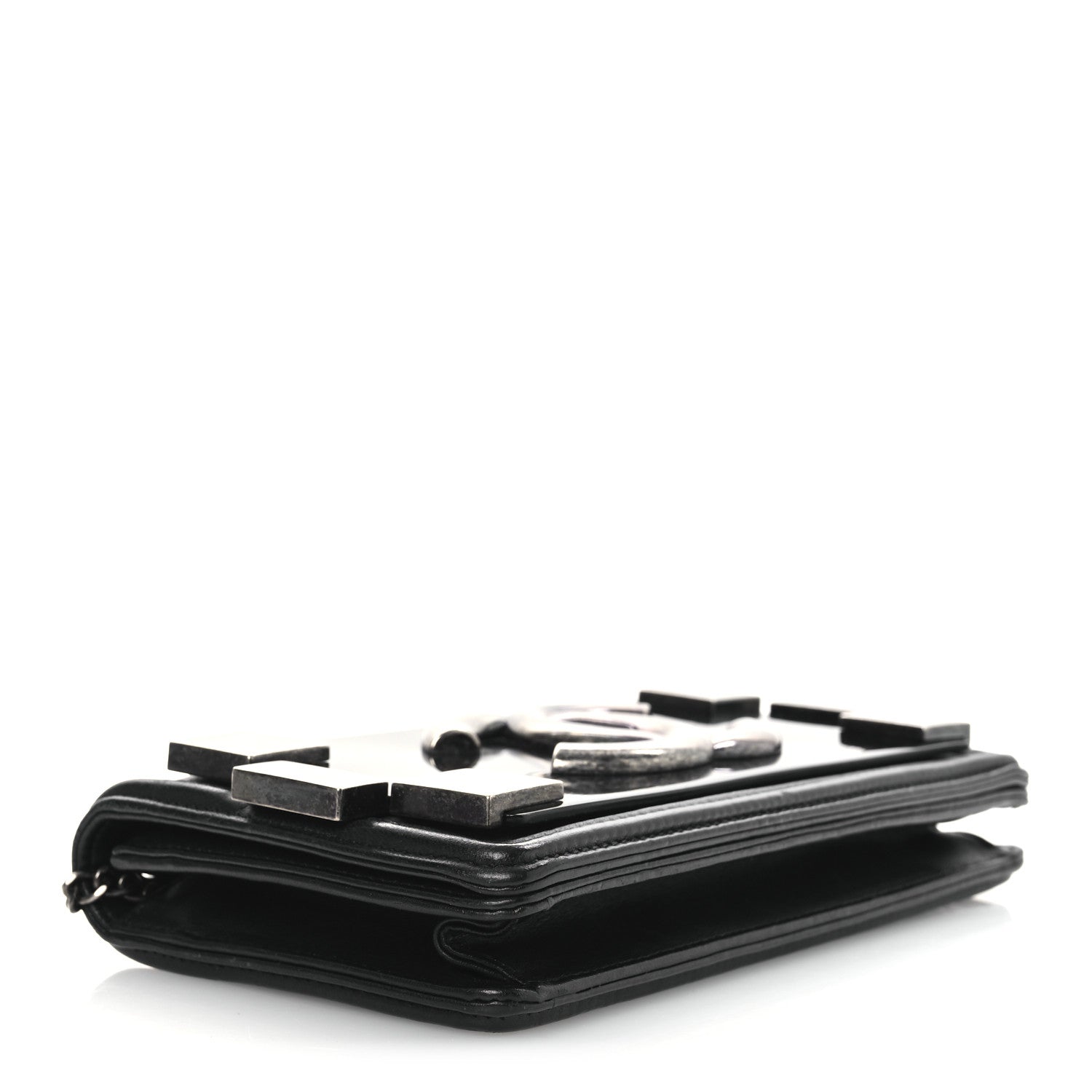 Chanel Calfskin Plexiglass Horizontal Boy Brick Flap Black 4 of 12