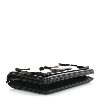 Chanel Calfskin Plexiglass Horizontal Boy Brick Flap Black 4 of 12