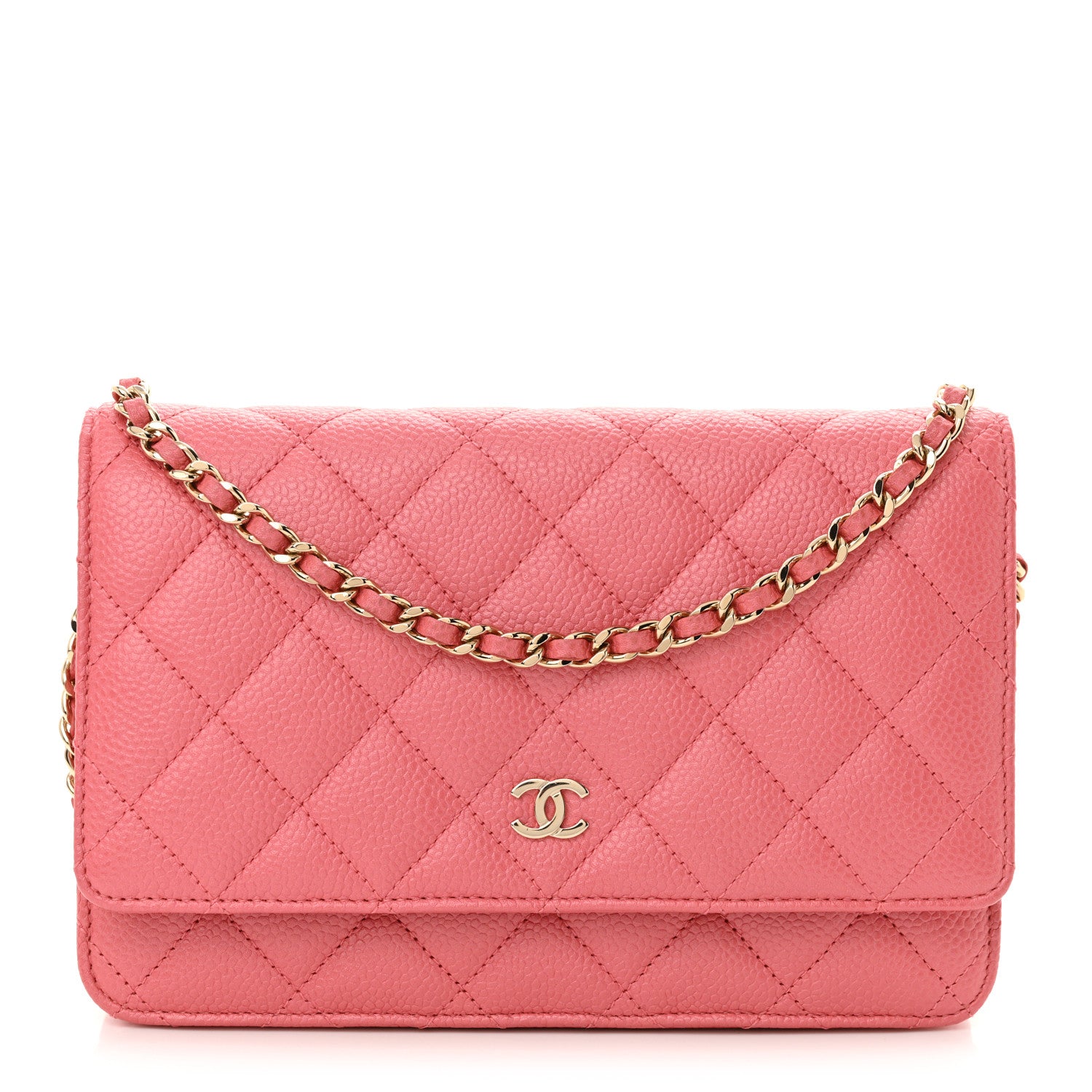 Chanel Caviar Quilted Wallet on Chain WOC Pink 1 of 11