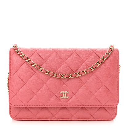 Chanel Caviar Quilted Wallet on Chain WOC Pink 1 of 11