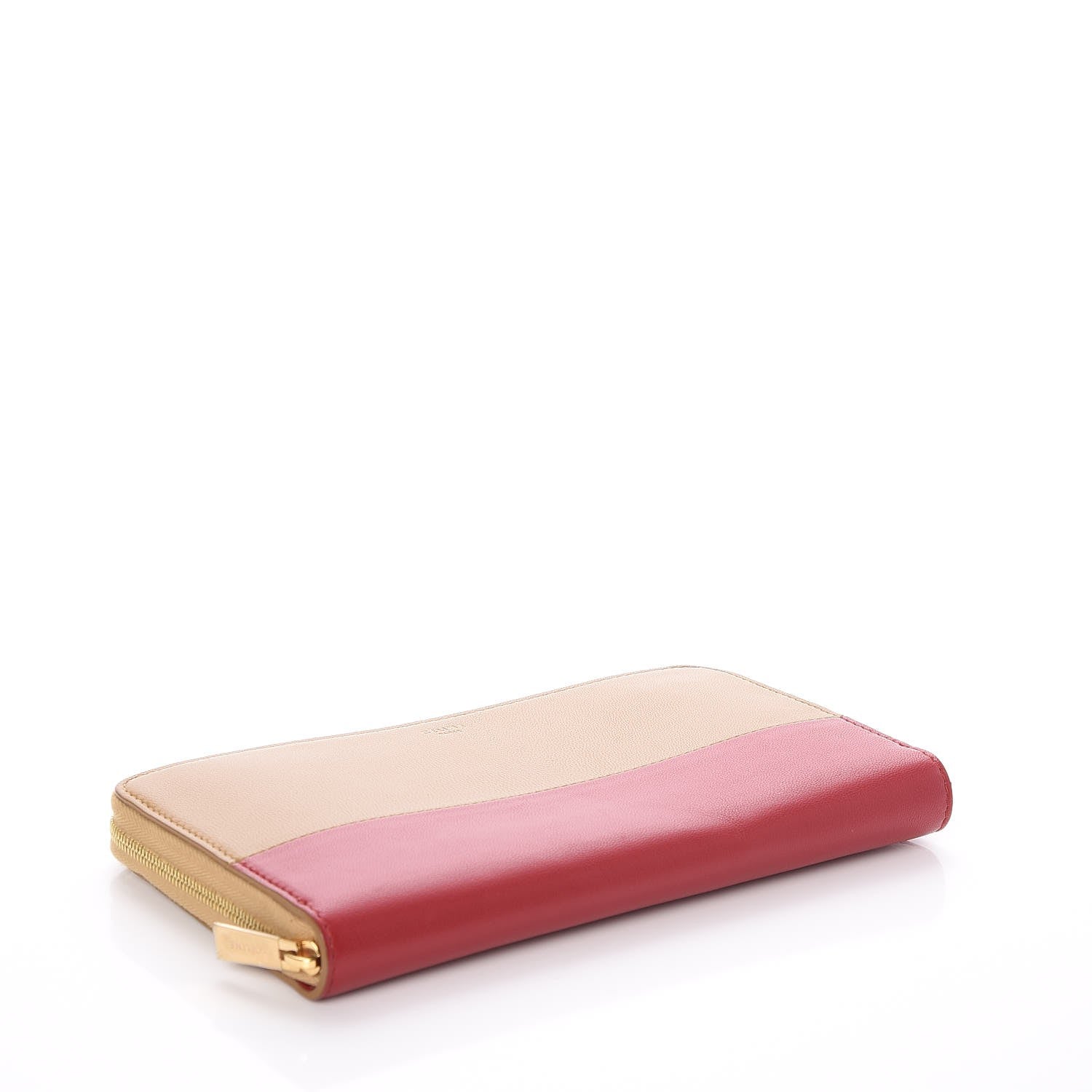 Celine Lambskin Large Zip Around Multifunction Wallet Camel Red 3 of 7