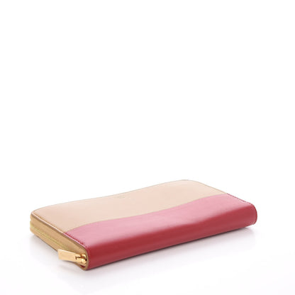 Celine Lambskin Large Zip Around Multifunction Wallet Camel Red 3 of 7