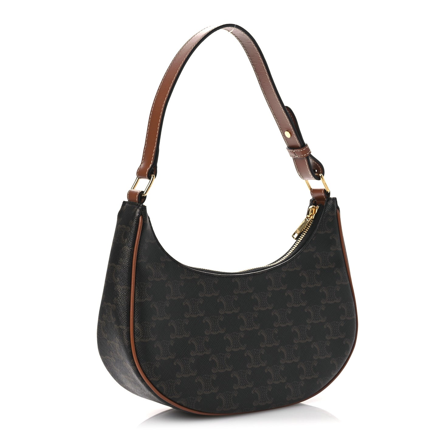 Triomphe Canvas Calfskin Ava Shoulder Bag Tan