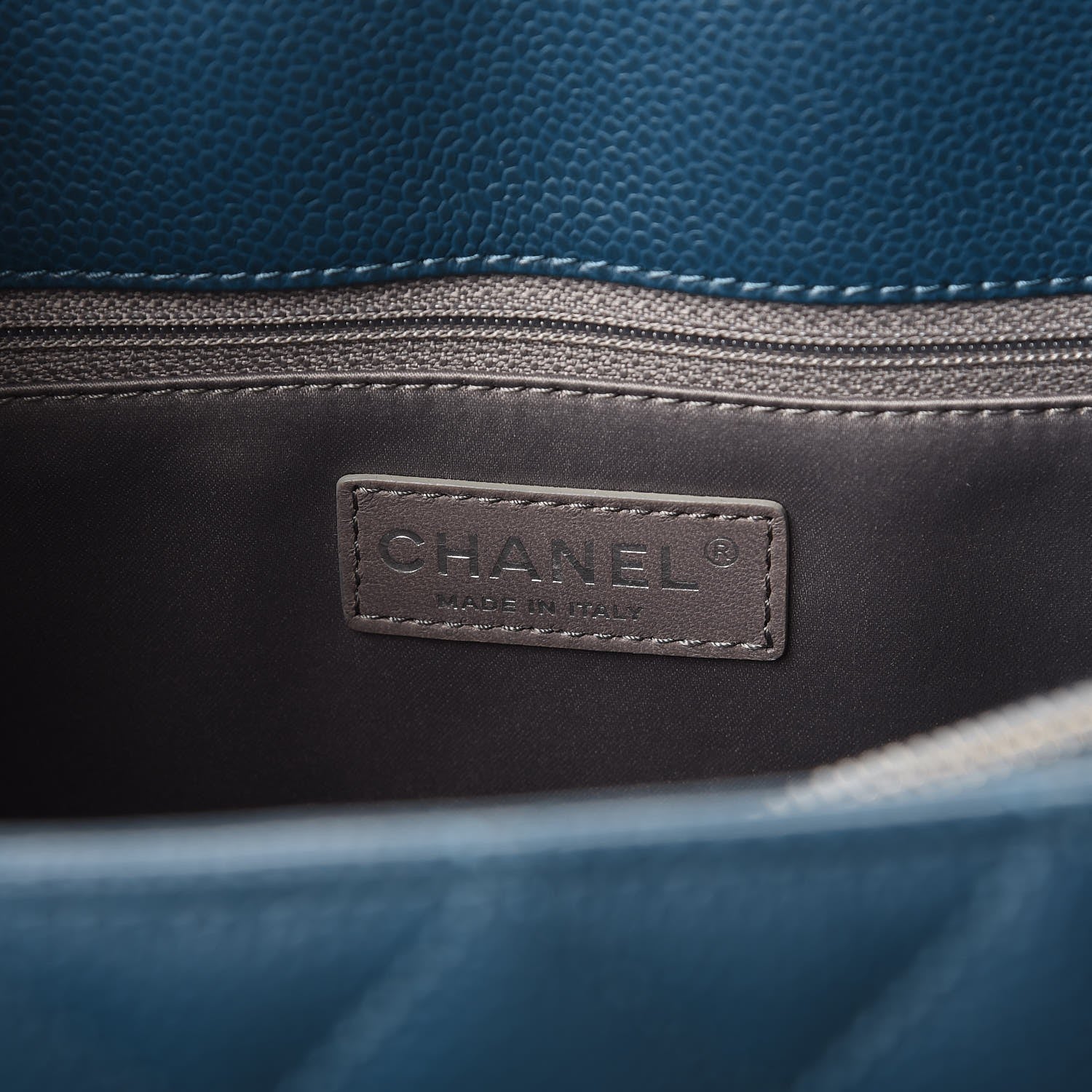 Chanel Caviar Quilted Grand Shopping Tote GST Dark Blue 6 of 8