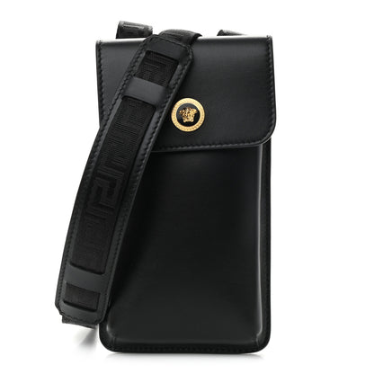 Versace Vitello Medusa Neck Pouch Black 1 of 10