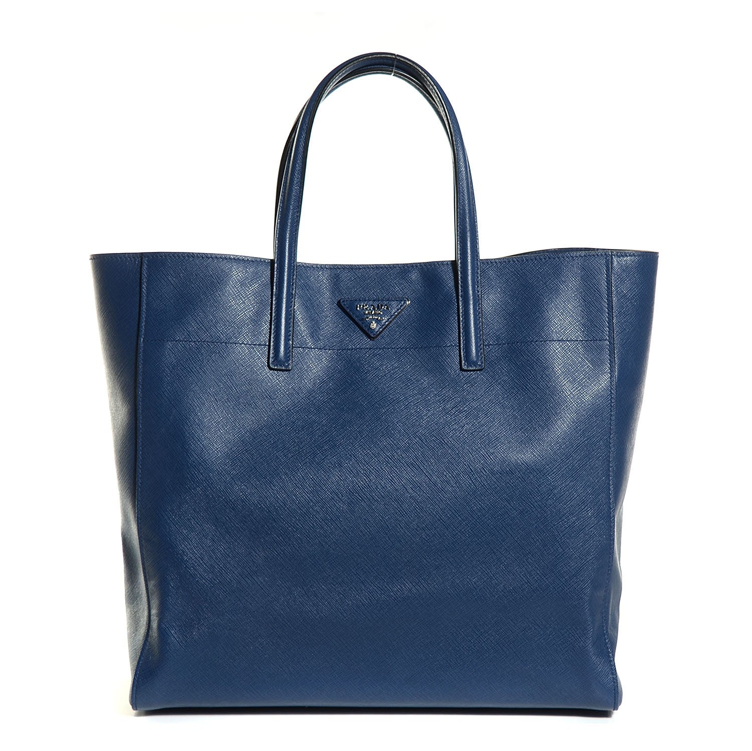 Prada Saffiano Small Soft Tote Bleuette 1 of 11