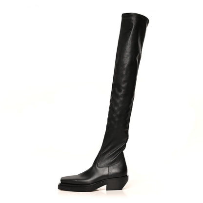 Bottega Veneta Calfskin Nappa Lean Over The Knee Boots 38 Black 1 of 8