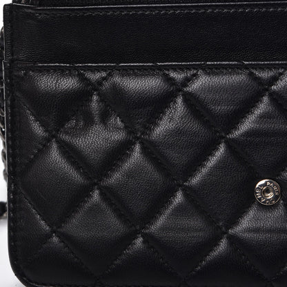 Chanel Lambskin Quilted Boy Wallet On Chain WOC Black 9 of 10