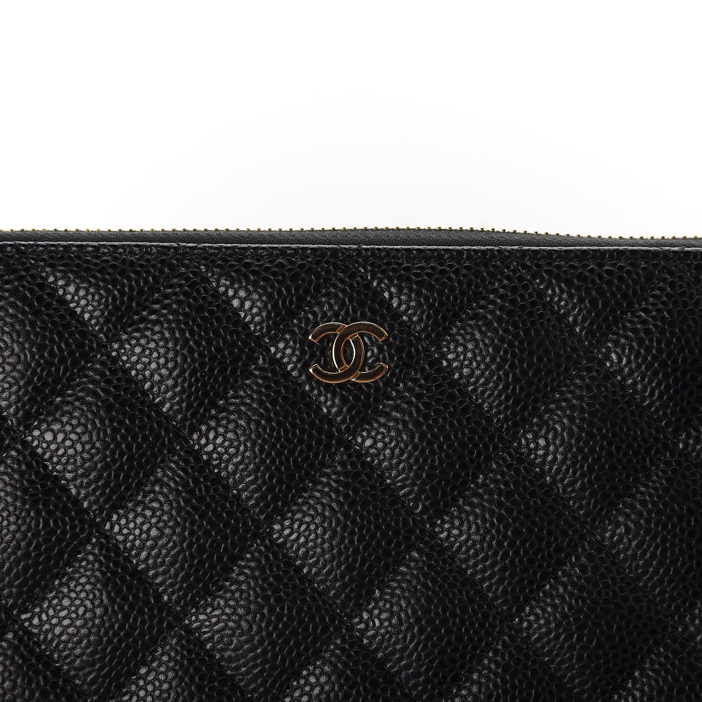 Caviar Quilted Large Gusset Zip Around Wallet Black