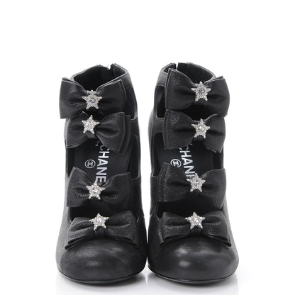 Chanel Buffalo Glitter Crystal Star Pumps 38 Black 2 of 9