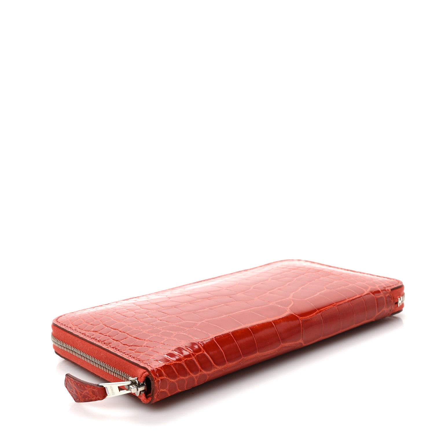 Hermes Shiny Alligator Azap Wallet Rouge De Coeur 4 of 6