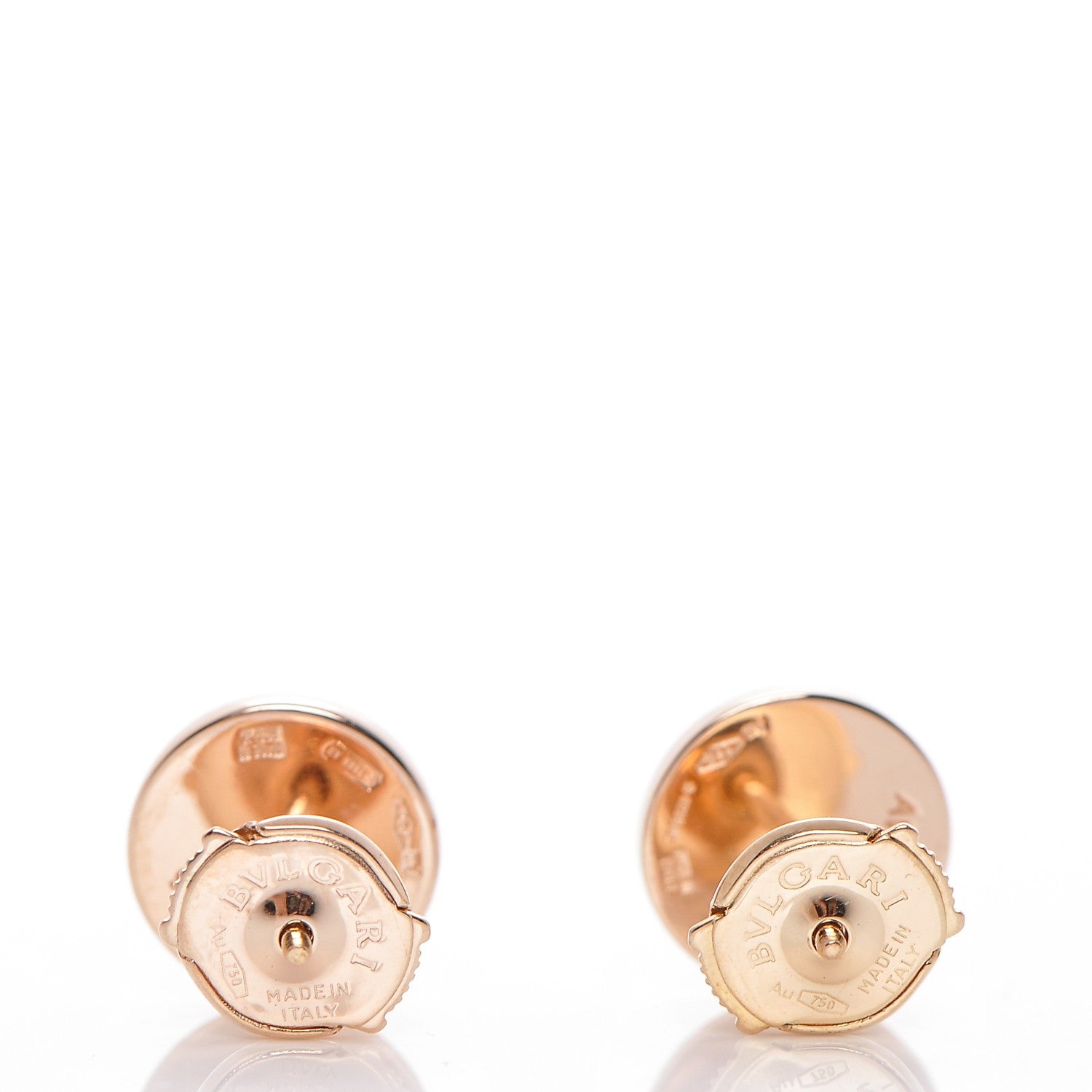 Bulgari 18K Rose Gold Mother of Pearl BVLGARI BVLGARI Stud Earrings 3 of 4