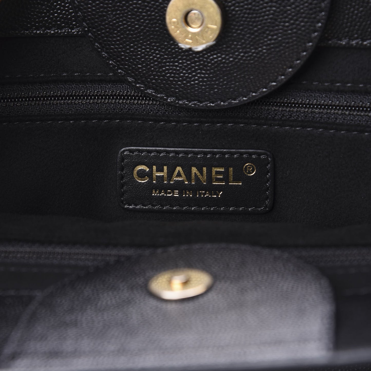 Caviar Small Studded Deauville Tote Black