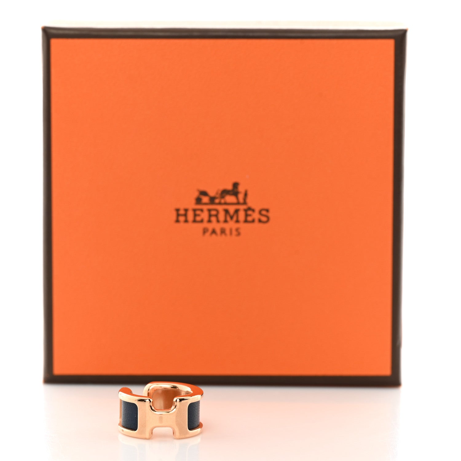 Hermes Box Olympe Ear Cuff PM Bleu De Prusse 5 of 5