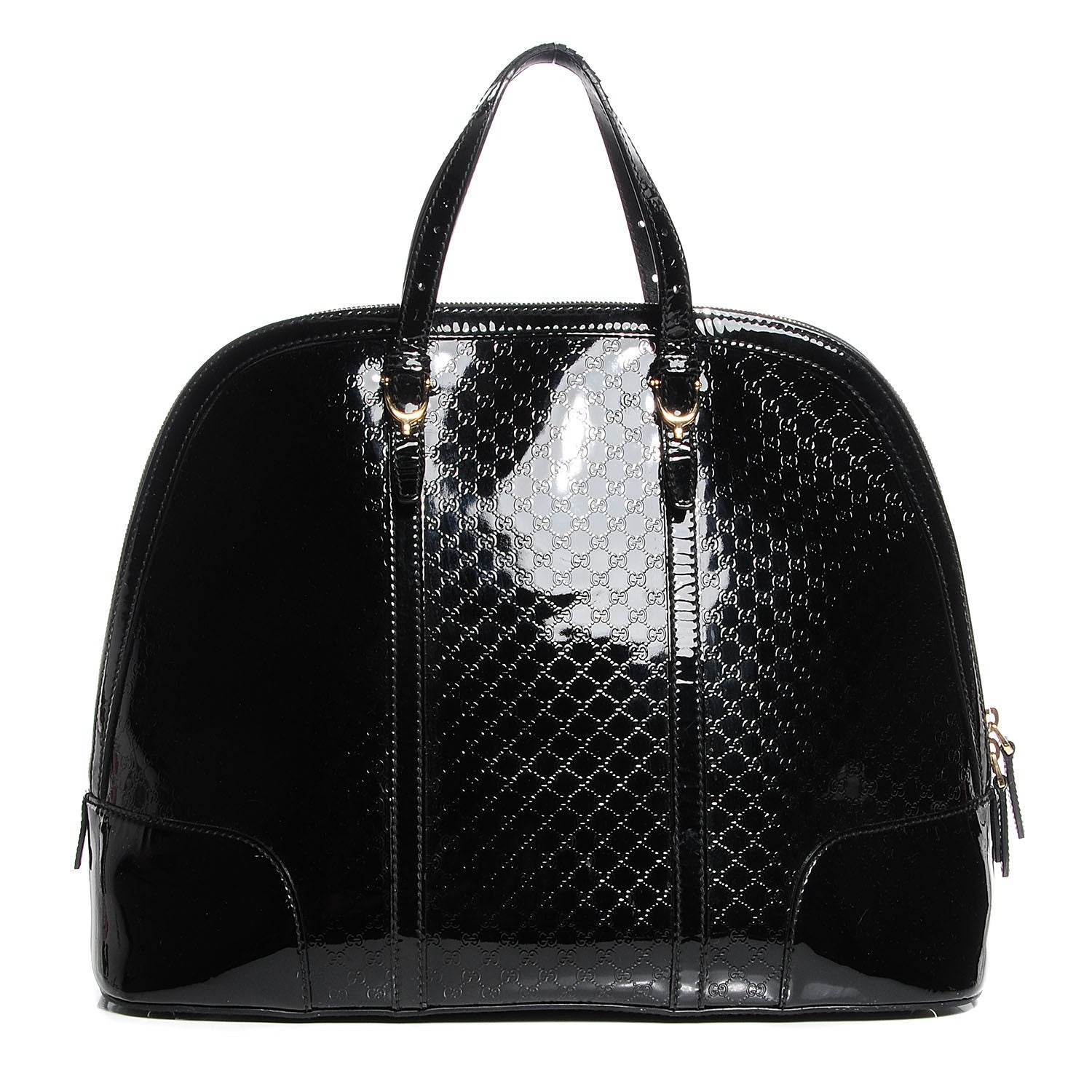 Gucci Patent Microguccissima Large Nice Top Handle Dome Bag Black 1 of 7