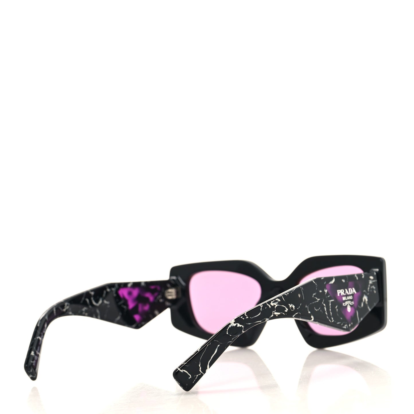Acetate Square Sunglasses SPR 15Y Black Dark Violet