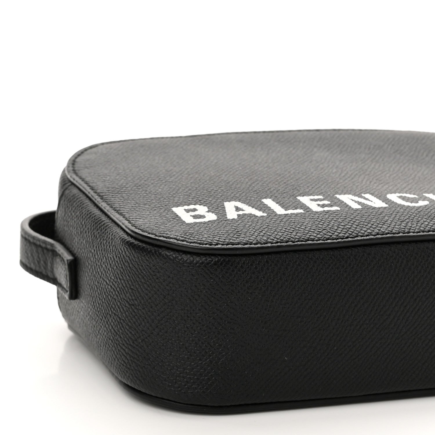 Balenciaga Signature Grained Calfskin Logo XS Ville Camera Bag Black White 8 of 10