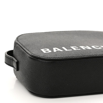 Balenciaga Signature Grained Calfskin Logo XS Ville Camera Bag Black White 8 of 10