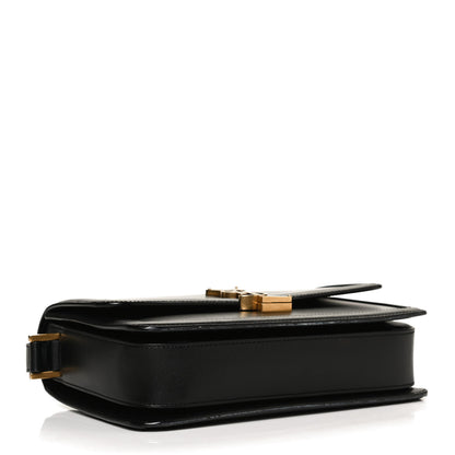 Saint Laurent Box Calfskin Monogram Medium Solferino Satchel Black 4 of 11