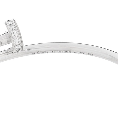 Cartier 18K White Gold Diamond Small Juste Un Clou Bracelet 15 4 of 5