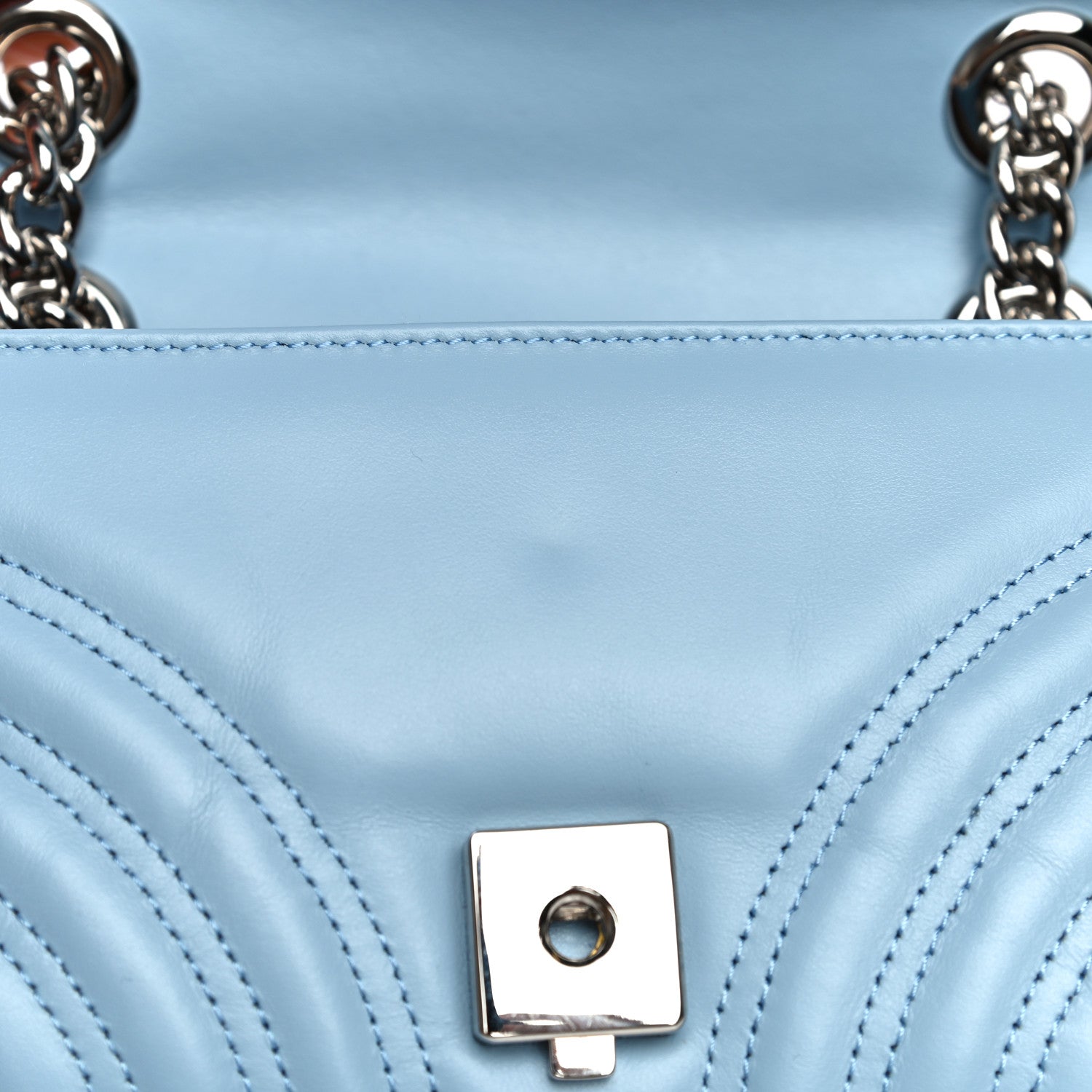 Gucci Calfskin Matelasse Mini GG Marmont Shoulder Bag Porcelain Light Blue 11 of 16