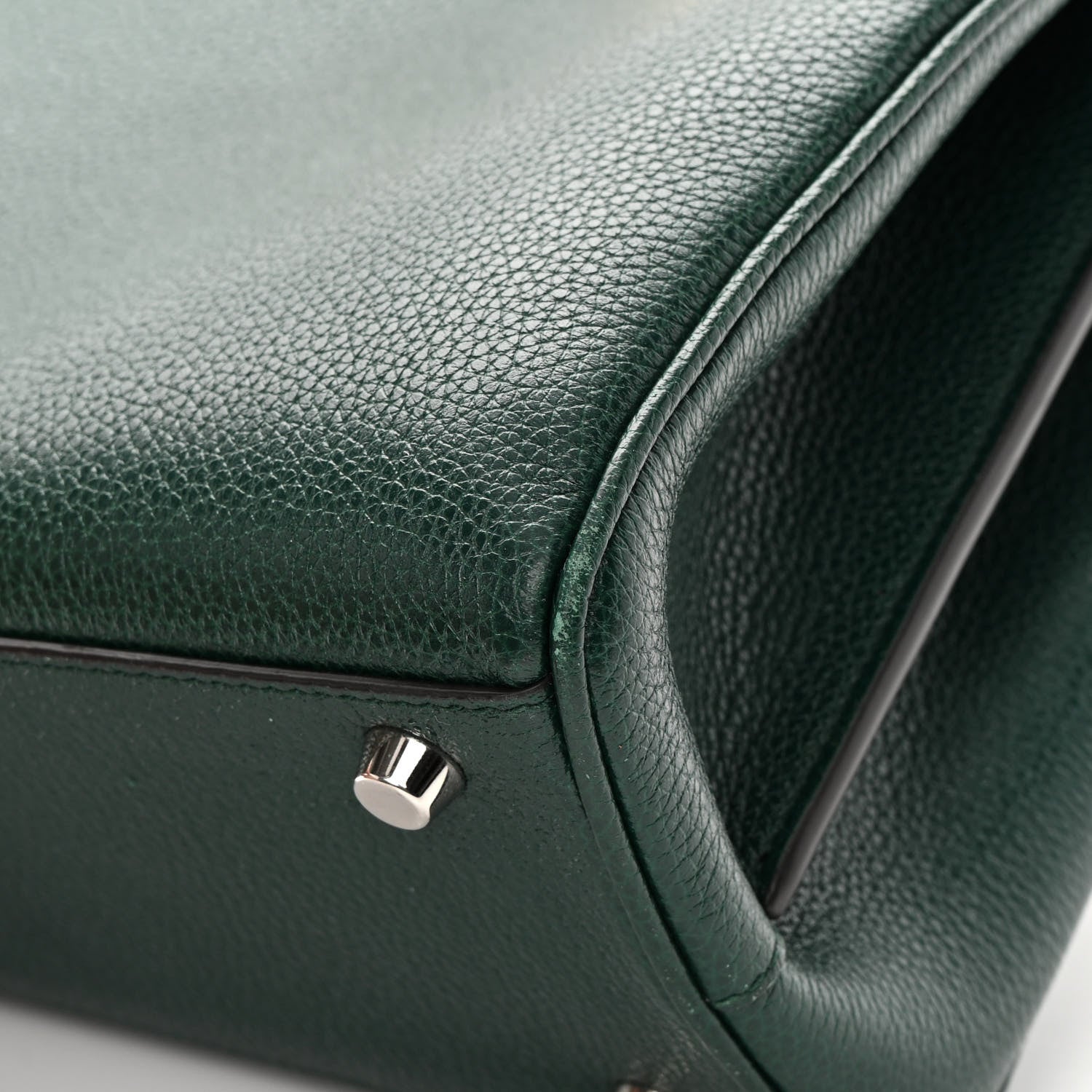 Gucci Grainy Calfskin Small Zumi Top Handle Bag Vintage Green 11 of 22