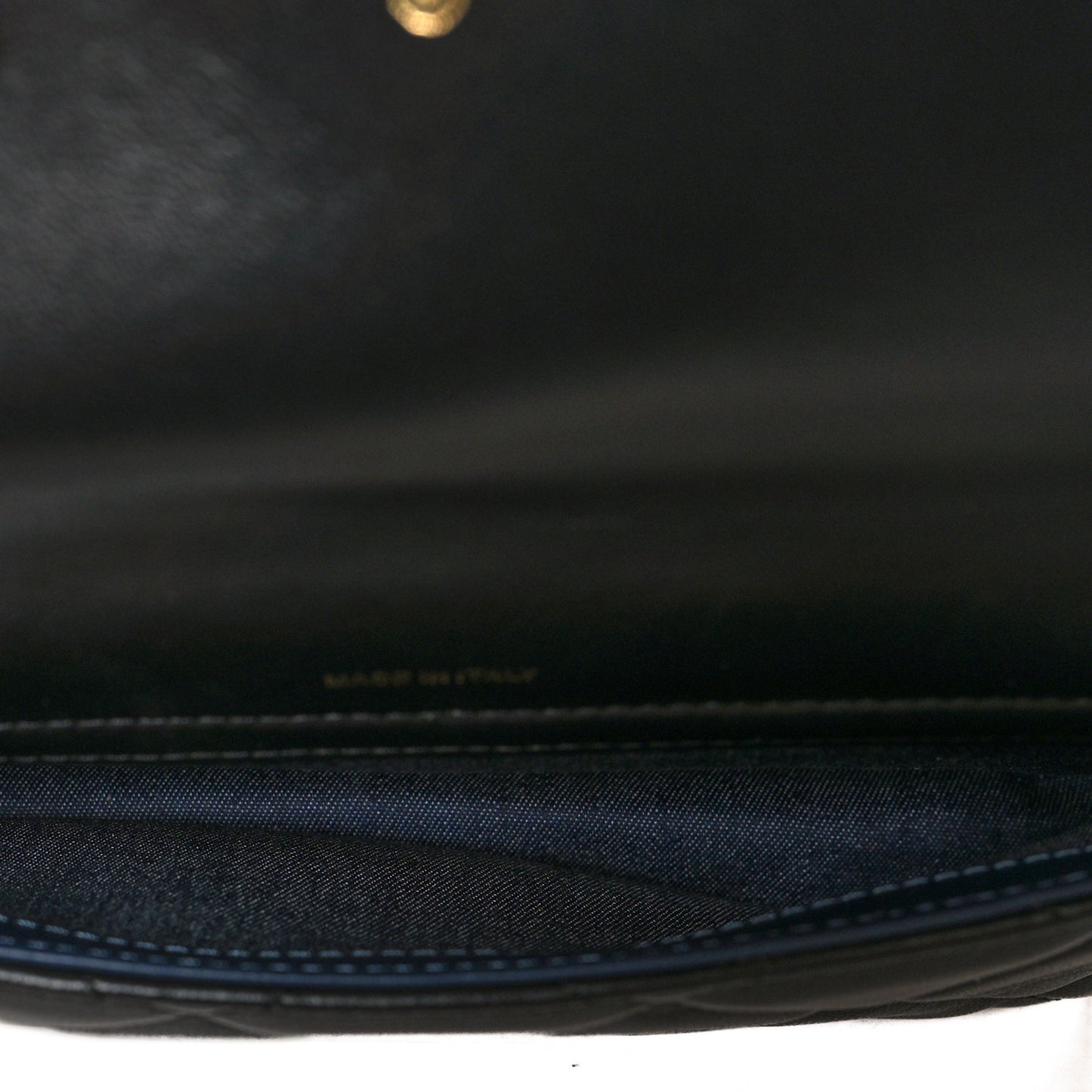 Lambskin Quilted Resin Bi-Color Flap Phone Holder With Chain Black