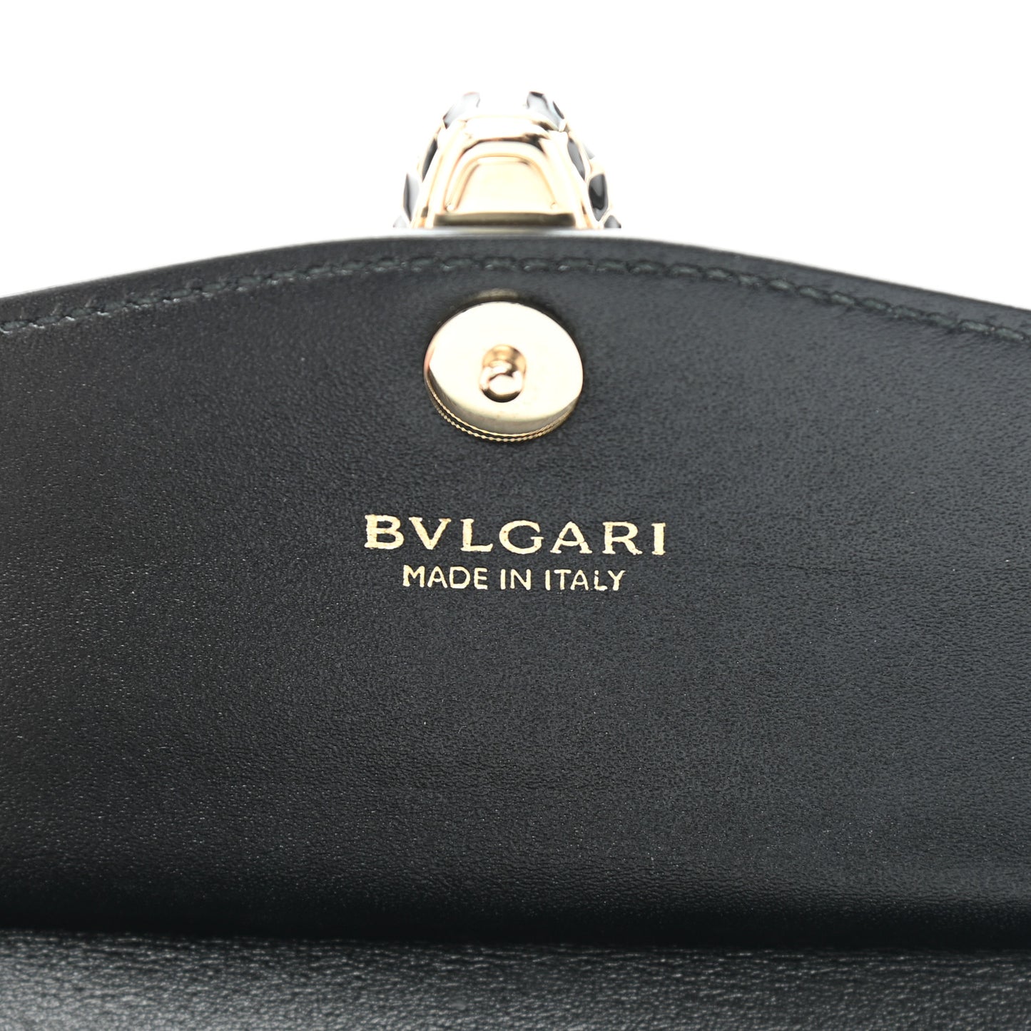 Metallic Calfskin Serpenti Forever Wallet Gold