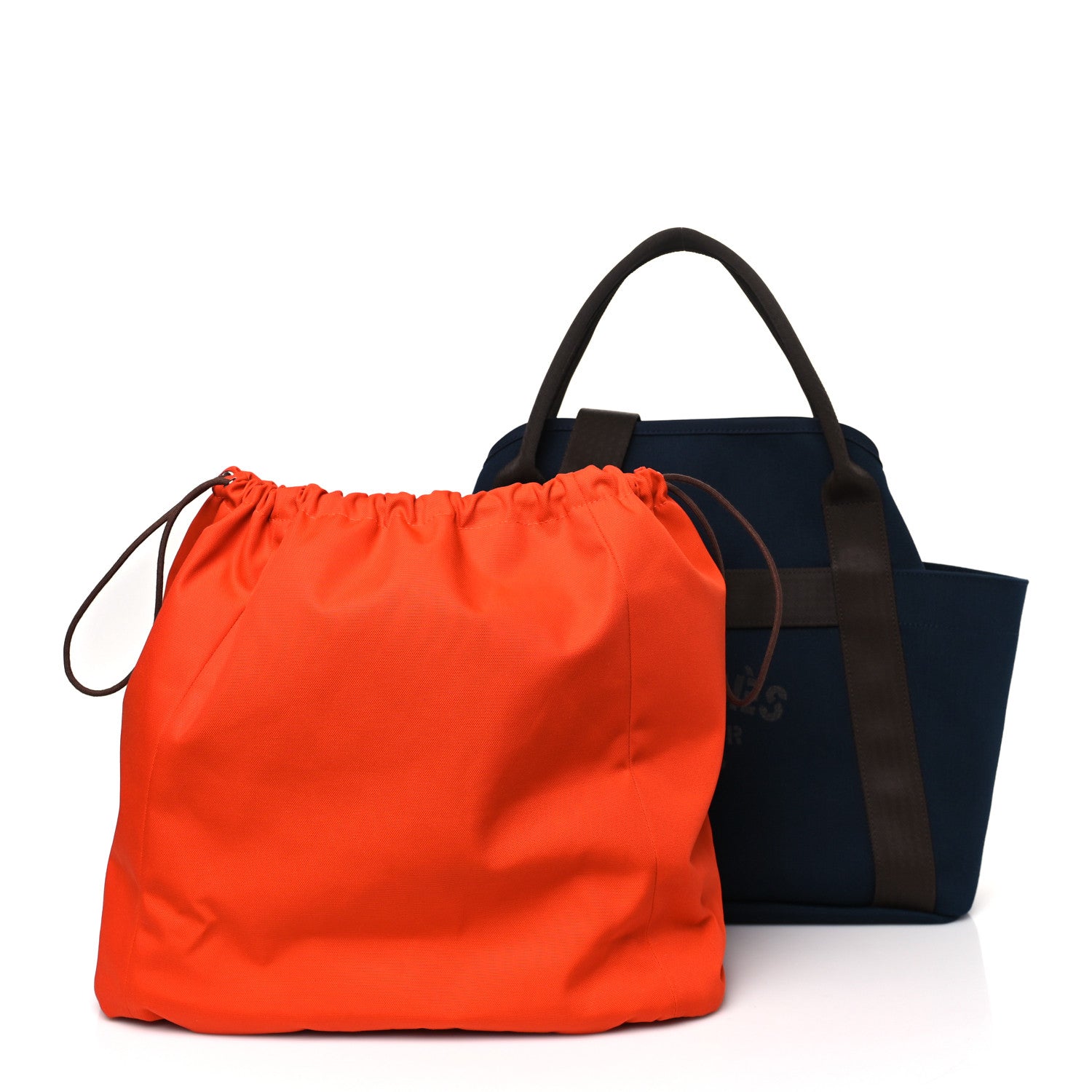 Hermes Toile Sac De Pansage Groom Bleu Navy Feu 2 of 9