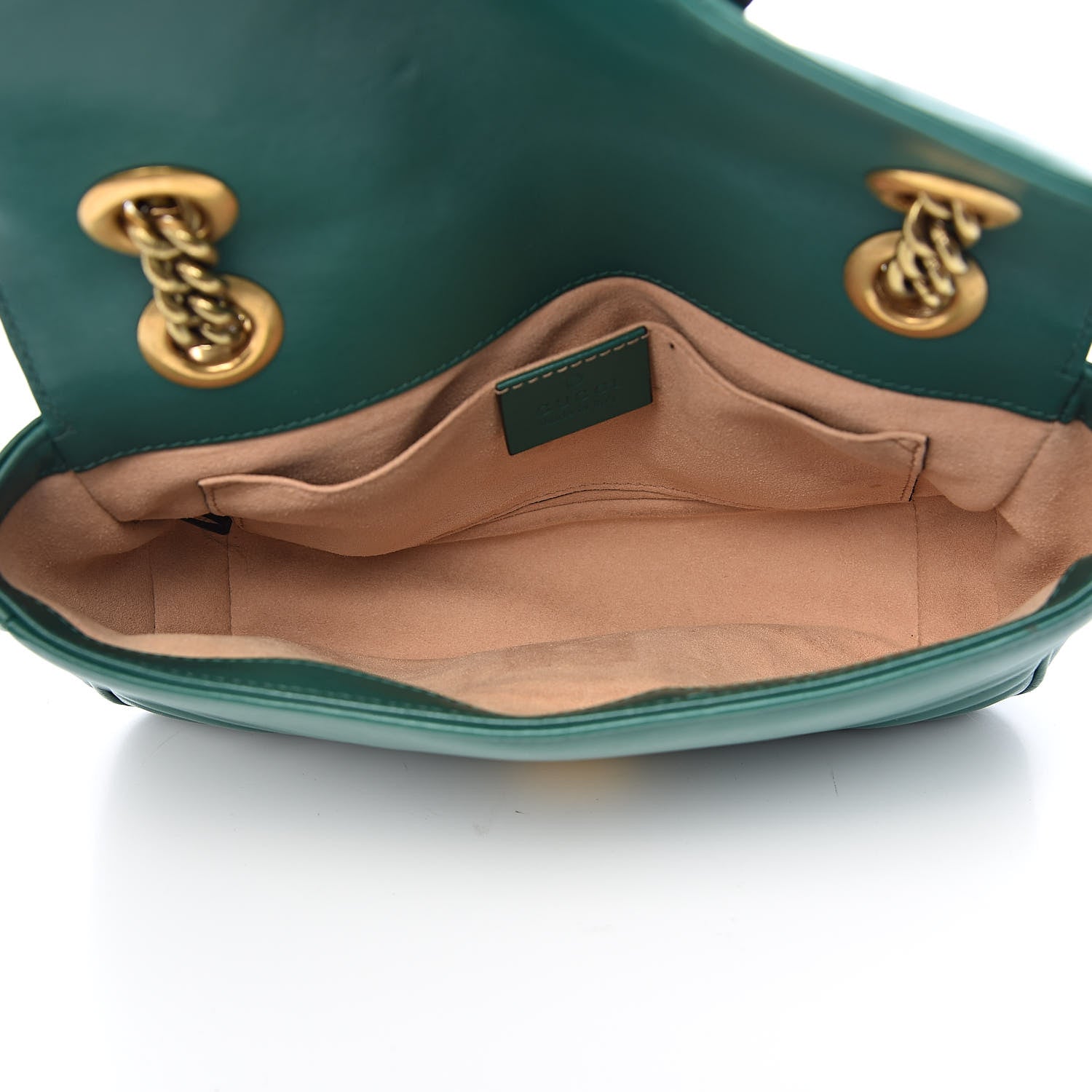 Gucci Calfskin Matelasse Mini GG Marmont Shoulder Bag Emerald Green 5 of 11