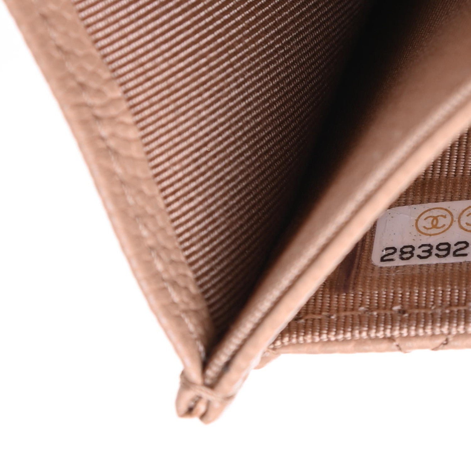 Chanel Caviar Quilted Flap Card Holder Wallet Beige 8 of 9