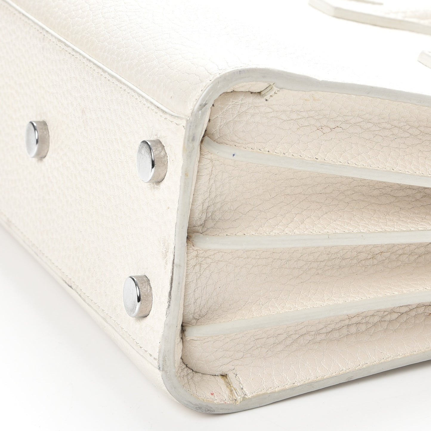 Calfskin Nano Sac de Jour Dove White
