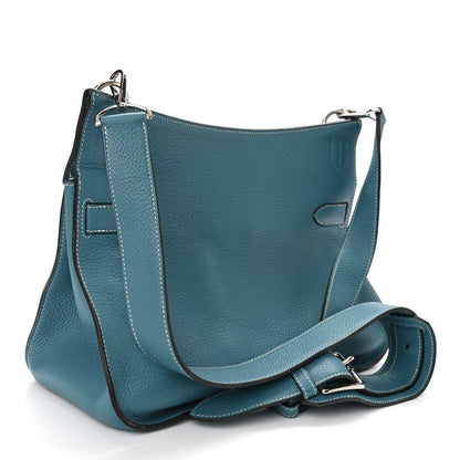 Hermes Taurillon Clemence Jypsiere 34 Blue Jean 2 of 13