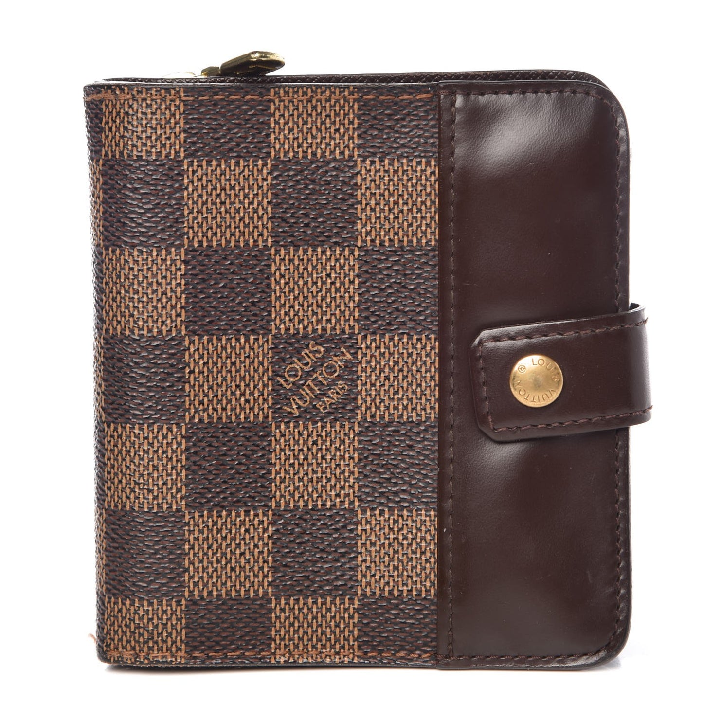 Damier Ebene Zippe Zipped Compact Wallet